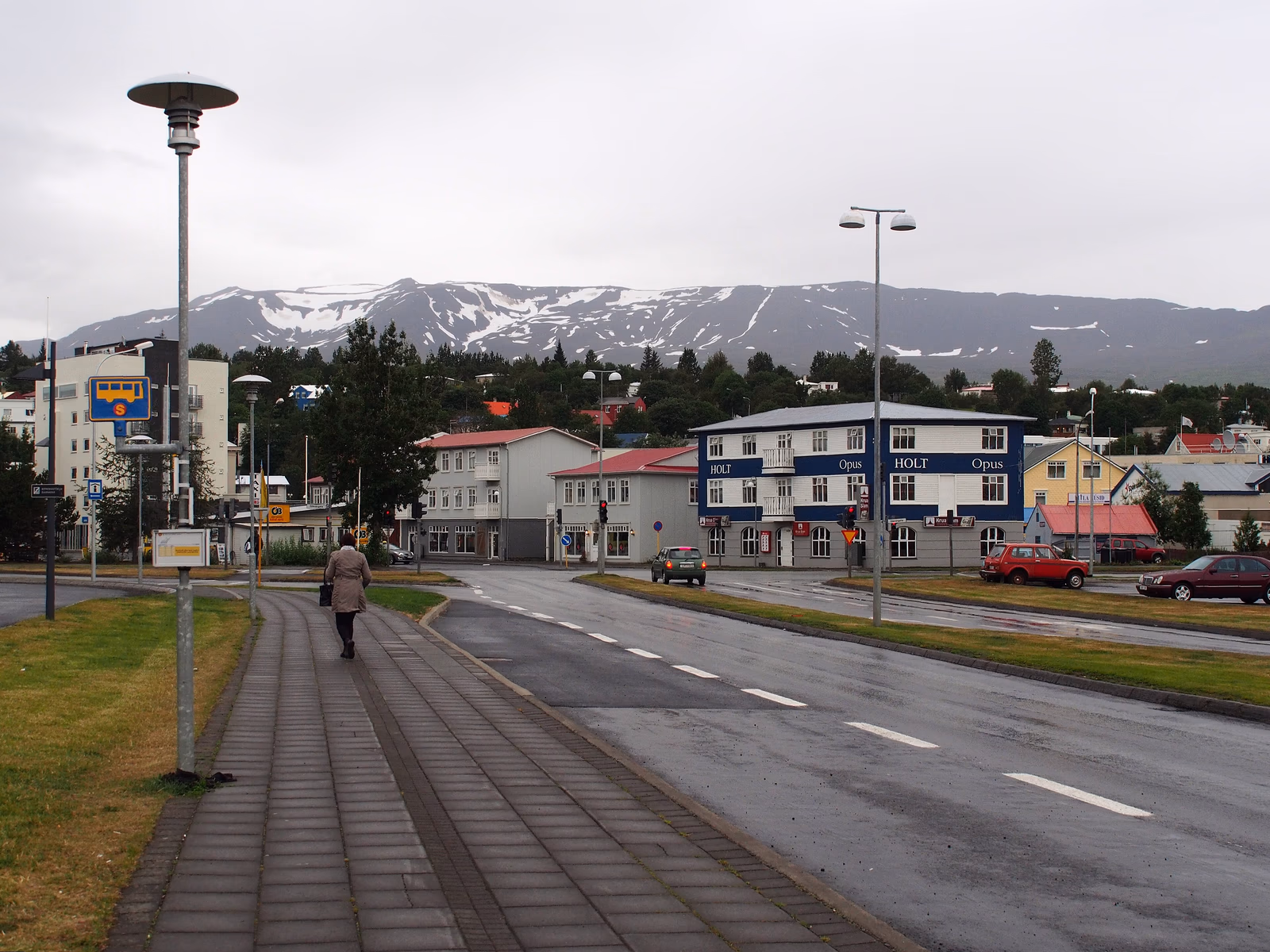 Stadtansicht von Akureyri in Nordisland